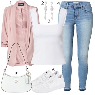 Poslovni Outfiti Polnejša mit Bela/Krem Srajca & majica velike velikosti/Majica & Top/Bluza velika velikost Edited "Poletna oblačila"