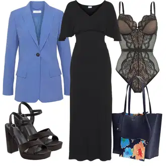 Outfity na zimu s Šedá/Černá/Tmavě Zelená/Zelená/Béžová Korzet/Krajkový Body/Krajková podprsenka/Korselet/Síťovaný body Lascana "Elegantní letní outfit"