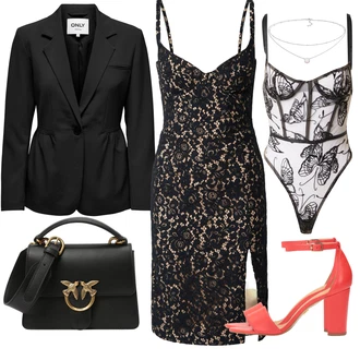Oblečení se sukní Tenis Léto s Bílá/Stříbrný/Růžová Collier/Jemný Řetízek/Bohatě zdobený náhrdelník ELLI "Elegantní letní outfit"Look: Na Procházku, Tenis, Jízda na koni, Plavání