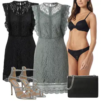 Matični ured Nevesta Outfit sa Siva/Zeleno/Svjetlosiva/Tamnozelena Platnena Haljina/francuska Haljina/Čipkasta Haljina/Haljina Bez Rukava Only "Elegantni Ljetni Outfit"Look: Koktel Zabava, Gala, 18. rođendan, Novogodišnja noć, 40. rođendan, 30. rođendan, Korporativna zabava, Bal, Koncer, 50. rođendan, Rođendan, Brvnare, Posebne prigode, Matični ured