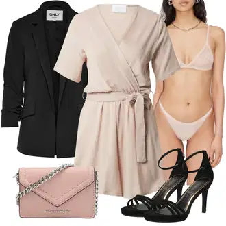 Outfit sa Smeđa/Pink/Kaki/Ljubičasta/Bež Kombinezon Sisters Point "Elegantni Ljetni Outfit"