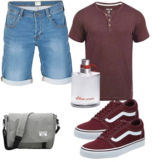 Outfit mit Rot Unkategorisiert Vans "Freizeit Outfit"