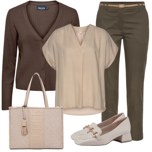 Kombinace Béžová/Hnědá/Khaki/Fialová Halenka s Krátkým Rukávem/Carmen Blůza/Plisovaná Halenka/Halenkový Top/Oversize Halenka/Oversize Muselínová Blůza/Tunikové Tričko VIVANCE