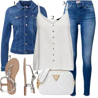 Western outfit mit Temno modra/Svetlo modra/Modra Denim Jakna/Kratka Denim Jakna/Vintage Jakna Tommy Jeans "poletni videz"Look: Nor, Lak, 90. leta, Kul, Morski, Mom, Lepo, Univerzitetni, Western, Delovna oblačila, Retro