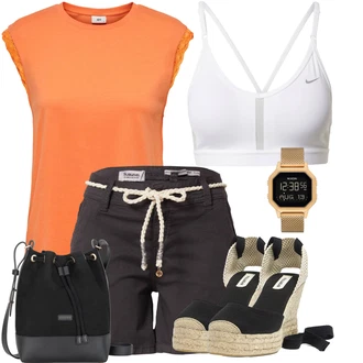 Outfity pro léto s Krémová/Bílá Sportovní podprsenka/Dámská korzetová sportovní podprsenka/Vyztužený podprsenek/Bezdrátová podprsenka/Zmenšující Podprsenek/Odlehčovací podprsenka Nike "Stylová letní nálada"