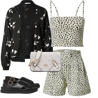 Outfity pro léto Krátká s Béžová/Tmavě zelená/Khaki/Bílá Plážová Kalhoty/Pumpová Kalhoty/Culotte Kalhoty/Mušelínové Kalhoty/Kalhoty s dírou/Kalhoty s Potiskem Edited "Lehký outfit"