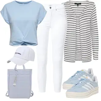 Outfit s Bílá Kšiltovka/Pokrývka hlavy Tommy Jeans "Lehký outfit"