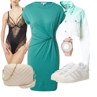 Outfit s Černá/Fialová/Šedá/Béžová Krajkový Body/Tělo bez kostic/Korselet/Krajkový set spodního prádla/Síťovaný body/Body s Kosticí HUNKEMÖLLER "Letní oblečení"