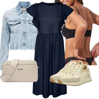 Outfit s Černá Trojúhelníkový Podprsenek/Sportovní podprsenka/Dámská korzetová sportovní podprsenka/Halter/Podprsenka s výstřihem push-up/Bralette/Podprsenka S Vysokým Dekoltem/Bandeau Podprsenka MAGIC Bodyfashion "Letní oblečení"