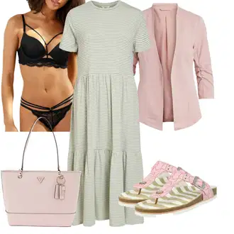Outfit s Šedá/Béžová/Černá/Růžová Klasické Kalhotky/Průhledná kalhotka/Tanga/Kalhotky/Spodní Kalhotky/Tanga/Průsvitná kalhotka/Brazilské Kalhotky Lascana "Letní oblečení"