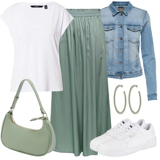 Outfit sa Bijela/Krem Funkcionalna majica/Majica/Muške tenisice za trčanje/Zamotana Majica/Obični top/Majica s vodopadnim izrezom/Sportska majica/Majica s mrežicom VERO MODA "Ljetni look za modno osvještene žene"