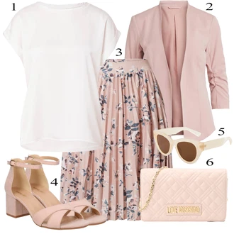 Oble?ení se sukní ?ifón s R??ová/Hn?dá About You "Stylová letní nálada" Oble?ení se sukní ?ifón s R??ová/Hn?dá About You "Stylová letní nálada"