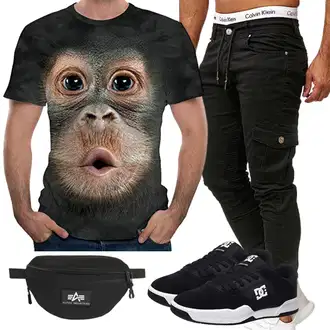 Sommer Outfits Firmenfeier mit Schwarz/Hellgrau/Rot/Hellblau/Grau/Weiß Gürteltasche/Gürteltasche/Gürteltasche/Hüfttasche/Gürtel Mit Tasche Alpha Industries "Modischer Sommer Look"Look: Wasen, Silvester, Schule, Flughafen, Taufe, Pop Konzert, Coachella, Firmenfeier, Festival, Gala