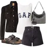 Černé Krátké High Waist Džíny Outfity image