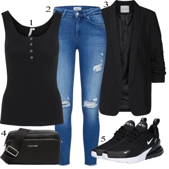 Športne Outfiti Polnejša mit Črna Srajca & majica velike velikosti/Majica & Top/Bluza velika velikost Pieces "Poletna oblačila"