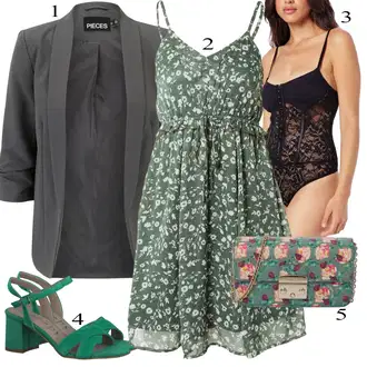Outfit sa Crna/Ljubičasta Čipkasti Bodiji/Oblikovanje tijela/Mesh Bodij/Tijelo bez žica/steznik/Korselet/Body s žicom Free People "Outfit za ljeto"