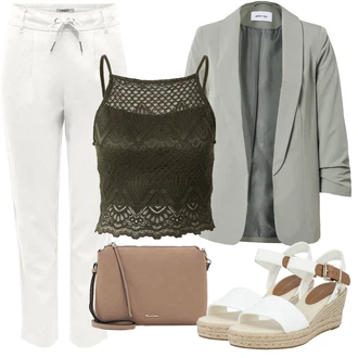 Outfity pro 18. narozeniny Host s Bílá/Šedá/Khaki/Krémová 3/4 Kalhoty/Rovná Kalhoty/Boyfriend Kalhoty/Ležérní Kalhoty/Vinylové kalhoty/7/8 Kalhoty/Jogger Kalhoty/Sportovní kalhoty střední délky/Navlékací Kalhoty Only "Módní letní vzhled"