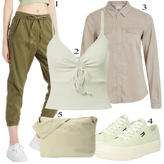 outfit mit Bež/Siva weekday "poletni videz"