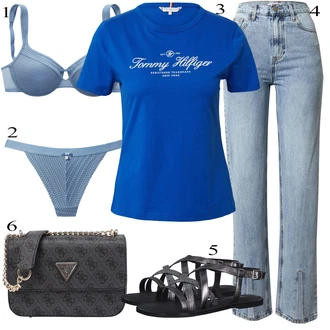 Outfit sa Svjetloplava/Plava Vintage traperice/Traperice s Prorezom/High Waist Traperice misspap "Outfit za ljeto"