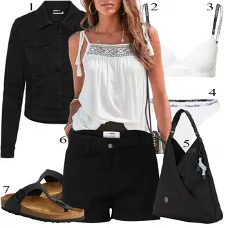 Kombinacije za Oktoberfest moderne sa Crna/Tamnoplava Noisy may "Outfit za ljeto"Look: Rap, Radna odjeća, 90-ich, Sveučilišna, moderne, cool, Prekrasan