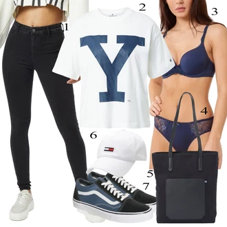 outfit mit Kapa Tommy Jeans "Poletna oblačila"
