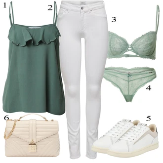 outfit mit Pastelne barve High-neck nedrček lindex "poletni videz"