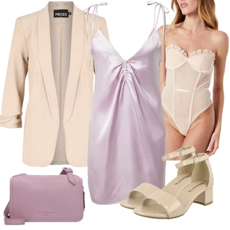 Outfity pro 18. narozeniny Host s Růžová/Fialová Saténové šaty rÆre by lorena rae "Outfit na dovolenou"