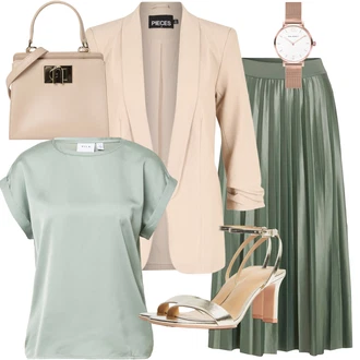 Oblečení se sukní s Tmavě Zelená/Zelená Vila "Outfit na dovolenou"