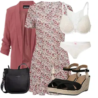 Outfity pro léto s Červená/Hnědá Halenkové Šaty/Ležérní Šaty/Bavlněné Šaty/Květinové Šaty/Šaty Niki/Šaty S Potiskem/Košilové šaty/Tunikové šaty/Zavinovací Šaty JdY "Outfit na léto"