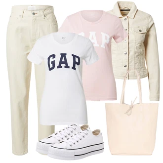 Outfit s Krémová/Khaki/Béžová/Bílá/Oranžová Vintage Bund/Letní Bund/Jarní bunda/Džínové Bund/Manšestrová Bunda/Krátké Džínové Bundičky/Krátký Bund/Krátký Bund Only "Outfit na léto"