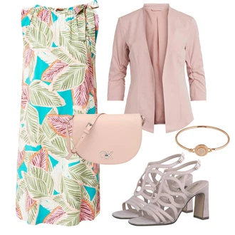 Outfity na zimu s Tyrkysový/Zelená/Modrá Dlouhé Letní Šaty/Šaty S Potiskem/Šaty Bez Rukávů/Plážové Šaty More & More "Outfit na léto"