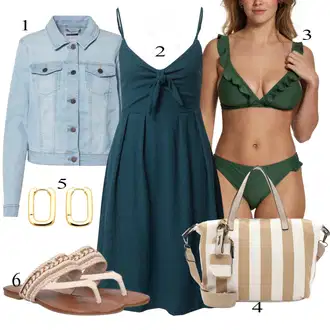 Kombinacije za Oktoberfest moderne sa Svjetloplava/Plava Ljetna jakna/Kratka Traper Jakna/Kratka Jakna Noisy may "Outfit za ljeto"Look: Rap, Francuske, Ležerno, moderne, Pametno ležerno, Mom, Transparentan, Prekrasan