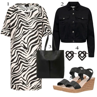 outfit mit Siva Obleka velike velikosti Monari "Poletna oblačila"