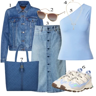 outfit mit Svetlo modra/Bela weekday "Poletna oblačila"