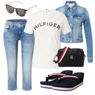 Outfit s Modrá Kalhoty Herrlicher "Outfit na léto"