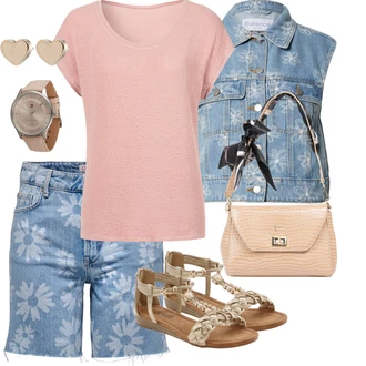 Outfity pro zábavu Hippie s Modrá/Fialová Džíny Culottes/Navlékací džíny Only "Outfit na léto"Look: Emo, Styl, 90tá léta, Bad Taste, Cool, Hippie, Vintage, Krásný, Mom