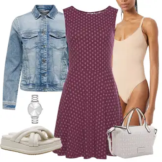 Oblečení se sukní Krátká/mini s Šedá Dlouhý Zimní Kabát/Dlouhá tylová sukně/Dlouhé Šaty Tamaris "Outfit na léto"