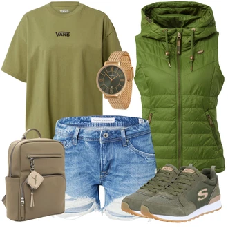 Outfit s Světle modrá/Modrá Košile Džínový Šortky Pepe Jeans "Outfit na léto"