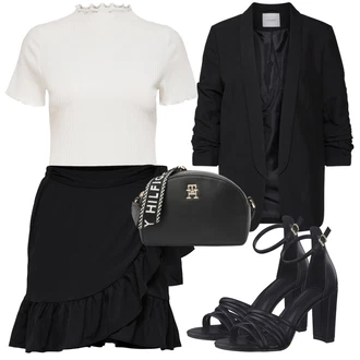 Outfity pro léto s Černá Unisex Sukně/Zavinovací Sukně/Krátká Sukně/Italská Sukně/Moderní Sukně/Sukně Vrstevná Only "Outfit na léto"