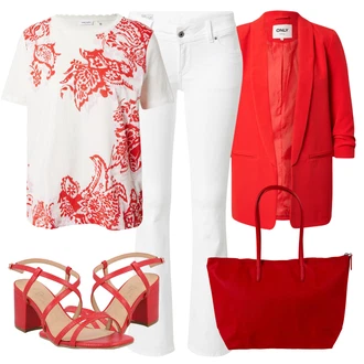 Outfit s Tmavě červená Lacoste "Outfit na léto"