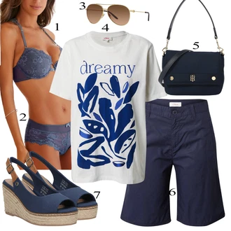 Ljeto Outfit sa Tamnoplava/Plava/Svjetloplava Majica/Kratke Hlače velike veličine/Hlača Velika Veličina S.Oliver "Lijepi ljetni look"