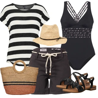 Outfit s Černá Košile Sublevel "Outfit na léto"