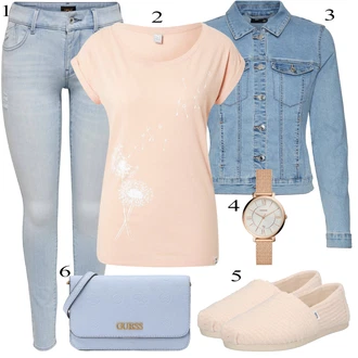 outfit mit Roza/Siva TOMS "poletni videz"