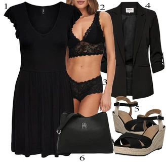 Babydoll, Stil Outfit sa Crna Haljina Veći Broj/Tunika Only "Lijepi ljetni look"Look: Preodjeven, Babydoll, Rap