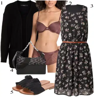 Outfity pro léto s Černá Šaty Móda Pro Plnoštíhlou/Košilové šaty/Šaty s výstřihem/Šaty Bez Rukávů/Šaty Na Ramínko About You "Outfit na léto"