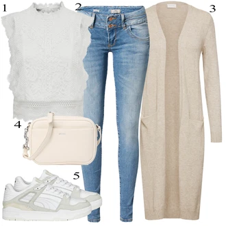 Outfity pro sport Plnější Postavou s Šedá/Bílá/Krémová Tunika/Tričko & Top Móda Pro Plnoštíhlé/Halenka Móda Pro Plnoštíhlou/Pletenina veľkej veľkosti Only, Béžová/Hnědá/Khaki Pletenina veľkej veľkosti Vila "Outfit na léto"