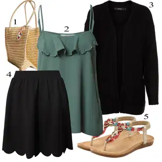 outfit mit Bela bershka "poletni videz"