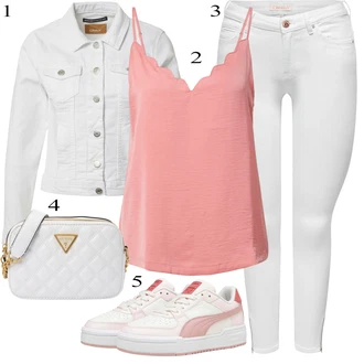 Outfit s Šedá/Krémová/Bílá Vintage Bund/Krátký Bund/Krátký Bund/Letní Bund/Džínové Bund/Krátké Džínové Bundičky Only "Stylová letní nálada"