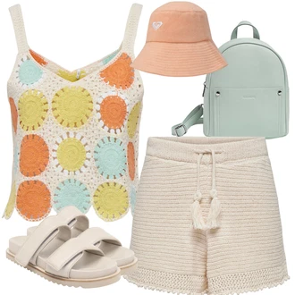 Outfit s Béžová/Oranžová ROXY "Outfit na léto"