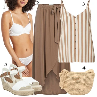 Outfit s Bílá/Krémová/Růžová Pánské boty ve velikosti 11/Měkká podprsenka/Podprsenka Bez Kostic/Podprsenka s kosticemi/Podprsenka Balconette/Tričková Podprsenka/Zmenšující Podprsenek/Push-Up Podprsenka/Trojúhelníkový Podprsenek/Vyztužený podprsenek/Průsvitná podprsenka a podprsenka s kosticí/Kožené bundy pro muže HUNKEMÖLLER "Módní letní vzhled"
